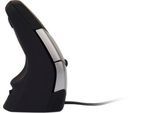 BakkerElkhuizen DXT 2 Precision Mouse, kabelgebunden, vier DPI Stufen (500, 1000, 1500, 2000), Laser-Sensor, Plug & Play, ergonomisch, für Rechts- und Linkshänder, B 45 x H 81 x T 56 mm, grau/silber