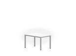 Schreibtisch NEVADA, 4-Fuß, Rechteck, Quadratrohr, B 1200 x T 800 x H 740 mm, weiß/alusilber