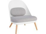 Lounge Sessel, 4-Fuß, B 700 x T 655 x H 755 mm, gepolstert, Sitzschale weiß