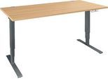 Schäfer Shop Genius Schreibtisch AERO FLEX, elektrisch höhenverstellbar, Rechteck, T-Fuß, B 1200 mm, Buche/anthrazit + Memorypanel