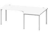 Schäfer Shop Genius Winkelschreibtisch MODENA FLEX 90°, Ansatz rechts, B 2000 mm, weiß
