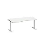 Schäfer Shop Genius Freiformschreibtisch MODENA FLEX, Ansatz links, Breite 1800 mm, lichtgrau