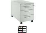 Schäfer Shop Select Rollcontainer 1233, Lichtgrau/Lichtgrau, inkl. Trennstegen für Schubladen