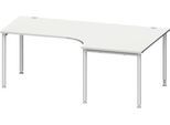 Schäfer Shop Genius Winkelschreibtisch MODENA FLEX 90°, Ansatz rechts, B 2000 mm, lichtgrau