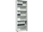 Schäfer Shop Select Regal MOXXO IQ, Holz, 6 Fächer, 6 OH, B 801 x T 362 x H 2168 mm, lichtgrau