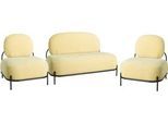 Garnitur ADMIRAL, 2 Sessel, 1 Sofa, 100 % Polyester, Stahlrohrgestell lackiert, safran