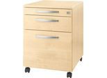 Schäfer Shop Select Rollcontainer Login, HR-Auszug+Utensilienauszug+Schublade, abschließbar, Holz, B 431 x T 580 x H 595 mm, Ahorn/Ahorn