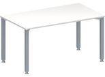 Schäfer Shop Genius Konferenztisch MODENA FLEX, Rechteck, 4-Fuß Quadratrohr, B 1400 x T 800 x H 720-840 mm, weiß/weißaluminium RAL 9006