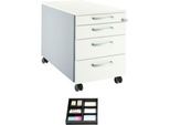 Schäfer Shop Select Rollcontainer 1233, Weiß/Weißalu, inkl. Trennstegen für Schubladen