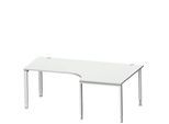 Schäfer Shop Genius Winkelschreibtisch MODENA FLEX 90°,Ansatz rechts, B 2000 mm, lichtgrau