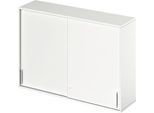Schäfer Shop Genius Aufsatz-Schiebetürenschrank TETRIS WOOD, 3 OH, B 1600 mm, weiß