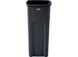 Rubbermaid Abfallbehälter Untouchable, quadratisch, mit Klemmschlitz, L 394 x B 419 x H 836 mm, 87 l, Kunststoff, schwarz