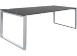 Schäfer Shop Genius Schreibtisch Modena Flex, höheneinstellbar, Rechteckform, Bügelfuß, Breite 2000 mm, graphit