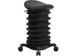 Topstar Hocker SITNESS 4D, ergonomisch, aktives Sitzen, gepolsterter Sattelsitz, höhenverstellbar, um 360° drehbar, Tragegriff, Rollen, schwarz/schwarz