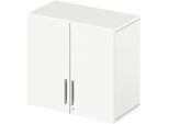 Schäfer Shop Select Aufsatzschrank LOGIN, 2 Ordnerhöhen, Griffe unten, B 800 x T 420 x H 726 mm, weiß/weiß