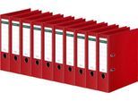 Ordner Schäfer Shop Select, DIN A4, Rückenbreite 80 mm, Griffloch, auswechselbares Rückenschild, Polypropylen, 10 Stück, rot