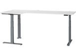 Schäfer Shop Genius Winkelschreibtisch Modena Flex, elektrisch höhenverstellbar, 90° Winkel beidseitig, B 2000 x T 1600 mm, weiß/anthrazit