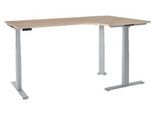 Schäfer Shop Genius Winkelschreibtisch Modena Flex, elektrisch höhenverstellbar, 90° Winkel, T-Fuß, B 2000 mm, Eiche/weißalu