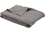 Wohndecke "HEVIN", grau (anthrazit), B:140cm L:210cm, Baumwolle, LEGER HOME BY LENA GERCKE, Wohndecken, Wohndecke, Tagesdecke im Baumwoll-Crinkle-Effekt, Musselin, Kuscheldecke