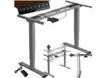 tectake® Höhenverstellbarer Schreibtisch, elektrisch, breitenverstellbar, 110 - 168 x 60 x 60 - 125 cm