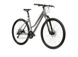 Crossrad KROSS "KROSS Crossrad Damen 28" Evado 4.0 grau 16 Gänge" Gr. 48, grau, schwarz, Fahrräder, Damen, 48cm, 28 Zoll (71,12cm) hinten: 28 Zoll (71,12cm)