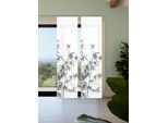 Schiebegardine HOME IN GREEN "RUFUS", grau, B:60cm H:245cm, Polyester, Gardinen, Bambusoptik, SET, recycelt, Digitaldruck