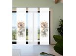 Schiebegardine HOME IN GREEN "AMARANDE", beige (natur), B:60cm H:245cm, Polyester, Gardinen, Bambusoptik, SET, recycelt, Digitaldruck