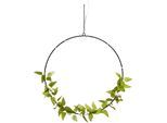 IC WINTERWORLD LED Dekolicht "Weihnachtsdeko", schwarz (schwarz, grün), Ø 30cm, 1 Stk., Leuchten, Beleuchteter Metall-Ring, mit Blättern beschmückt, Ø ca. 30cm