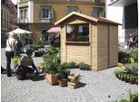 Gartenhaus KARIBU "Verkaufshaus 1 naturbelassen", beige (naturbelassen), Holzwerkstoff, Gartenhäuser, Gartenhaus, aus hochwertiger nordischer Fichte