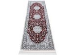 Teppich CARPETFINE "Nain Diane, auch als Läufer", rot, B:60cm H:8mm L:180cm, Polyester, Polypropylen, Teppiche, Teppich, Kurzflor mit Fransen, Vintage Orient Look, Wohnzimmer