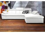 Ecksofa EXXPO - SOFA FASHION "Salerno, Funktionssofa, Breite 280cm, hoher Sitzkomfort, L-Form", weiß, B:280cm H:77cm T:170cm, Microfaser-Primabelle (100% Polyester);NaturLEDER;Kunstleder;Lederfaserstoff;Luxus-Microfaser Lederoptik, Sofas, Ecksofa, inkl. Kopf- und Armteilverstellung, wahlweise mit Bettfunktion