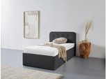 Polsterbett "Rostock", schwarz, L:210cm, Bezug 100% Polyurethan, Polsterung: Polsterwatte, Material Gestell: gepolsterter Holzwerkstoff, WESTFALIA SCHLAFKOMFORT, Betten, Polsterbett, auch mit Stauraum und Kopfteilverstellung erhältlich