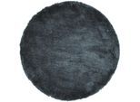 Hochflor-Teppich TOM TAILOR HOME "Shaggy Teppich Cozy", grau (anthrazit), H:25mm Ø:100cm, Polyester, Teppiche, Uni Farben, auch in Pastell Farben, weich & kuschelig