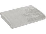Duschtuch MÖVE "MÖVE Bamboo Luxe", grau (silbergrau), B:80cm L:150cm, Frottier, Obermaterial: 60% Baumwolle, 40% Viskose, Handtücher, mit seidig glänzenden Bordüren