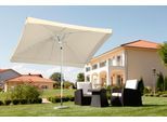 Rechteckschirm SCHNEIDER SCHIRME "Oslo", beige (natur), Obermaterial: 100% Polyester, Standschirme, abknickbar, ohne Schirmständer