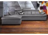 Ecksofa EXXPO - SOFA FASHION "Salerno, Funktionssofa, Breite 280cm, hoher Sitzkomfort, L-Form", grau (delfin), B:280cm H:77cm T:170cm, Microfaser-Primabelle (100% Polyester);NaturLEDER;Kunstleder;Lederfaserstoff;Luxus-Microfaser Lederoptik, Sofas, Ecksofa, inkl. Kopf- und Armteilverstellung, wahlweise mit Bettfunktion
