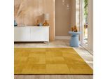 Wollteppich FLAIR RUGS "Demi Woll", gelb, B:200cm H:10mm L:290cm, Wolle, Teppiche, 100% Wolle, Wohnzimmer, Schlafzimmer, Esszimmer, handgetuftet, uni
