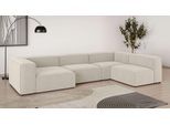 Wohnlandschaft OTTO HOME "HAILY U-Form mit Ottomane links/rechts, Maße B/T/H: 360/200/72 cm", beige (hellbeige), B:360cm H:72cm T:200cm, 100% Polyester, Sofas, Wohnlandschaft, als Modul oder separat verwendbar, für individuelle Zusammenstellung