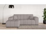 Ecksofa OTTO HOME "CASSY L-Form, Schlafsofa mit Bettkasten, Maße B/T/H: 245/165/88 cm", grau (taupe), B:248cm H:83,5cm T:165,5cm, 100% Polyester, Sofas, Ecksofa, mit 2 Rückenkissen, Recamiere rechts oder links bestellbar