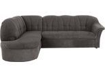 Ecksofa DOMO COLLECTION "Pegnitz, zeitlose und elegante Rückensteppung, Breite 246cm, L-Form", grau (stone), B:246cm H:82cm T:180cm, 95% Polyester, 5% Nylon, Sofas, Ecksofa, wahlweise mit Bettfunktion