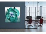 XXL-Wandbild QUEENCE "Akustikbild Blüte in Türkis", farbe bild(er): grün, B:100cm H:100cm T:2,5cm, Polyester, Bilder, Einfache Akustiklösung ohne Baumaßnahme, Schalldämmung, Paneele