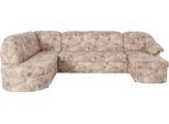 Wohnlandschaft DOMO COLLECTION "Pegnitz, zeitlos&modern, elegante Rückensteppung, Breite 292cm, U-Form", braun, B:292cm H:82cm T:180cm, 100% Polyester, Sofas, Wohnlandschaft, wahlweise mit Bettfunktion