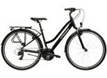 Trekkingrad KROSS "Damen-Trekkingrad 28" Trans 1.0 Schwarz 21 Gänge" Gr. 48, schwarz, schwarz, Fahrräder, Damen, 48cm, 28 Zoll (71,12cm) hinten: 28 Zoll (71,12cm)