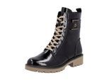 Schnürstiefelette REMONTE "Remonte Stiefelette Leder", Damen, Gr. 39, schwarz (schwarz lack), Leder, Schuhe Schnürstiefelette