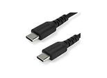 StarTech.com 2m USB-C Ladekabel - Langlebiges USB 2.0 Typ C zu USB C Datenübertragungs-/Schnellladekabel - TPE Mantel Aramidfaser M/M 60W Schwarz - Samsung S10 S20 iPad Pro MS Surface (RUSB2AC2MB)