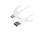 StarTech.com 1m USB-A auf USB-C Ladekabel - Dauerhaftes USB 2.0 auf USB Typ-C Datenübertragungs- und Schnellladekabel - Robuster TPE-Mantel Aramidfaser, M/M, 3A - Weiß (RUSB2AC1MW)
