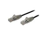 StarTech.com 2,5 m Cat6-Kabel - Schlankes Cat6-Patchkabel - Schwarz - Snagless RJ45-Anschlusse - Gigabit-Ethernet-Kabel - 28 AWG - Patch-Kabel - RJ-45 (M)