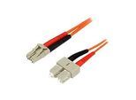 StarTech.com 2m Fiber Optic Cable - Multimode Duplex 62.5/125 - LSZH - LC/SC - OM1 - LC to SC Fiber Patch Cable (FIBLCSC2)