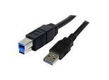 StarTech.com 3m schwarzes SuperSpeed USB 3.0 A auf B Kabel - St/St - USB 3.0 Anschlusskabel - USB-Kabel - USB Type B (M)