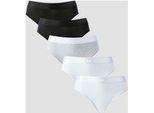 MP Damen Bikinislip mit Mittelhohem Bund (5er-Packung) – Weiß/Schwarz/Hellgrau - XS